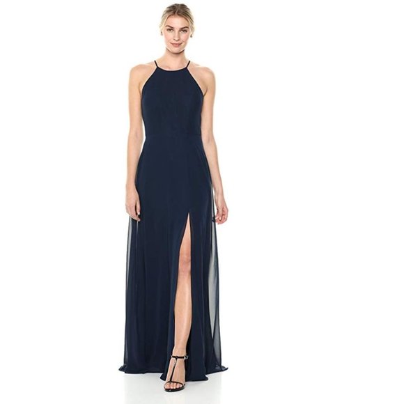 Jenny Yoo Dresses & Skirts - Jenny Yoo Women Kayla A-line Halter Chiffon Dress